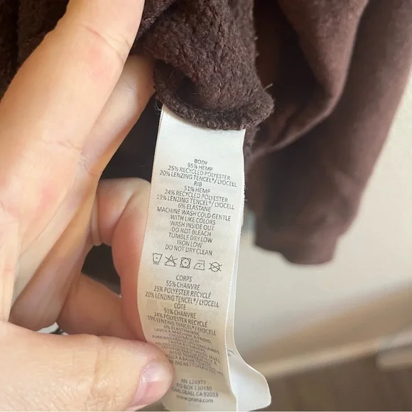 Prana Yoga Women’s Cozy Up Brown Pullover Crewneck Sweatshirt Small - Picture 7 of 8